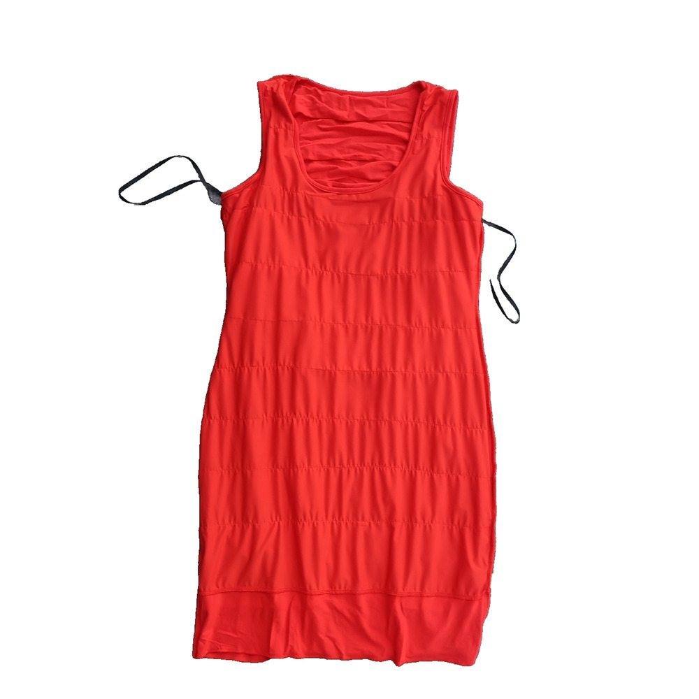 Calvin Klein Red Tiered T-Shirt Dress 12 Sleeveless Stretch Desk to Dinner - Picture 5 of 13